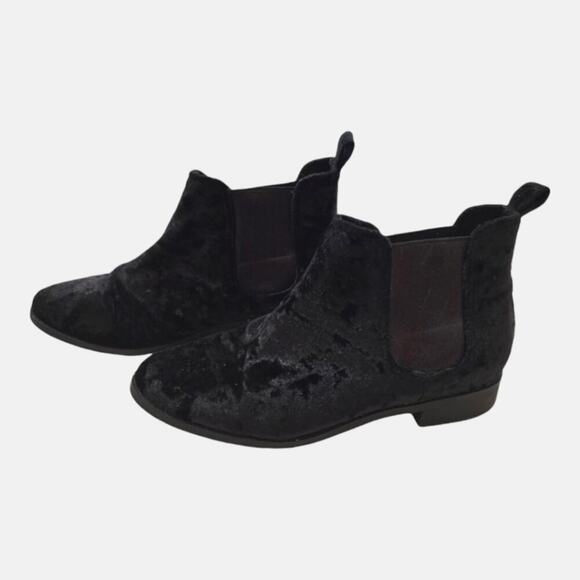 Toms Ella Chelsea Boots‎ Women's Size US 9 Crushed Velvet Black - Picture 2 of 14